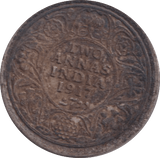 1917 2 ANNAS INDIA - WORLD COINS - Cambridgeshire Coins