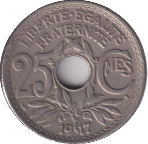 1917 25 CENTIME FRANCE - Cambridgeshire Coins