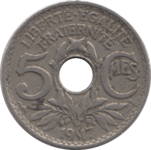 1917 5 CENTIMES FRANCE - WORLD COINS - Cambridgeshire Coins