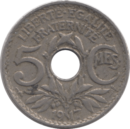 1917 5 CENTIMES FRANCE - WORLD COINS - Cambridgeshire Coins