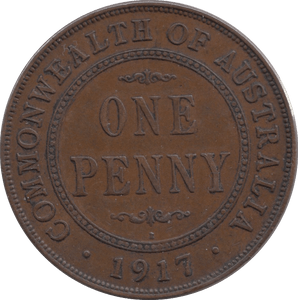 1917 COMMONWEALTH AUSTRALIA ONE PENNY - WORLD COINS - Cambridgeshire Coins