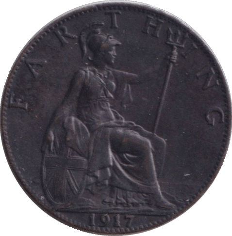 1917 FARTHING ( AUNC ) - FARTHING - Cambridgeshire Coins
