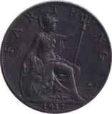 1917 FARTHING ( AUNC ) - FARTHING - Cambridgeshire Coins