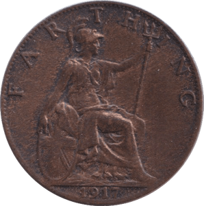 1917 FARTHING ( UNC ) - FARTHING - Cambridgeshire Coins