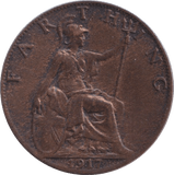 1917 FARTHING ( UNC ) - FARTHING - Cambridgeshire Coins