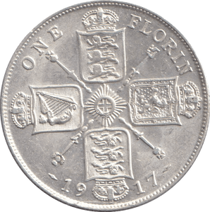 1917 FLORIN ( AUNC ) - FLORIN - Cambridgeshire Coins