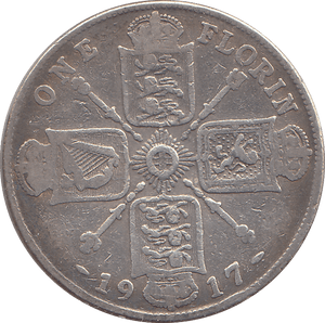 1917 FLORIN ( FINE ) - FLORIN - Cambridgeshire Coins