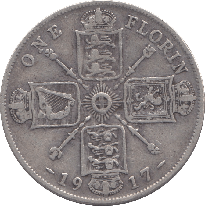 1917 FLORIN ( FINE ) - FLORIN - Cambridgeshire Coins