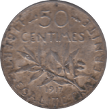 1917 FRANCE 50 CENTIMES - SILVER WORLD COINS - Cambridgeshire Coins
