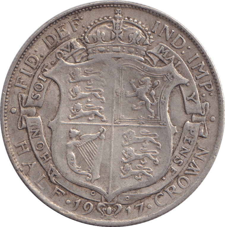 1917 HALF CROWN ( VF ) - HALF FARTHING - Cambridgeshire Coins