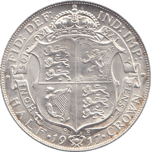 1917 HALFCROWN ( AUNC ) - HALFCROWN - Cambridgeshire Coins