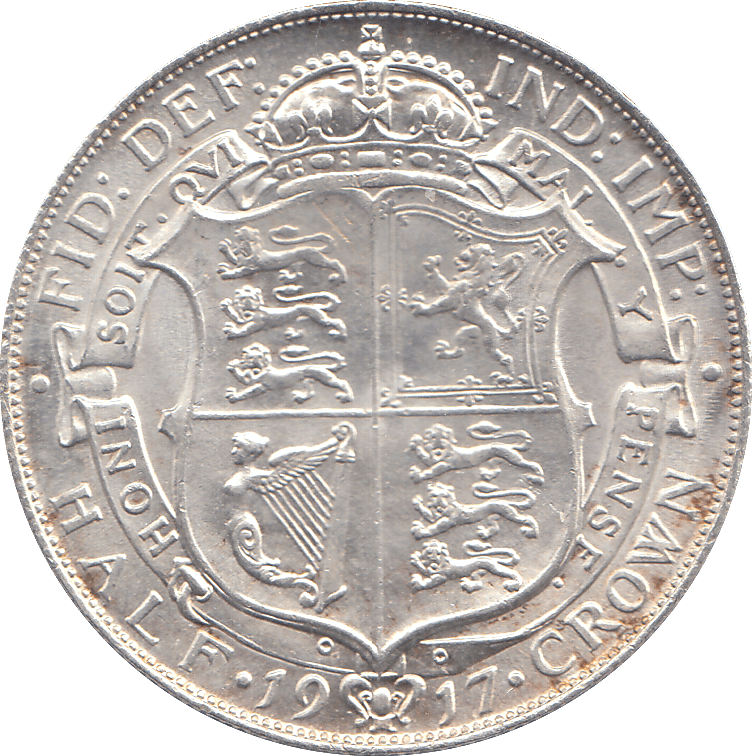 1917 HALFCROWN ( AUNC ) - HALFCROWN - Cambridgeshire Coins