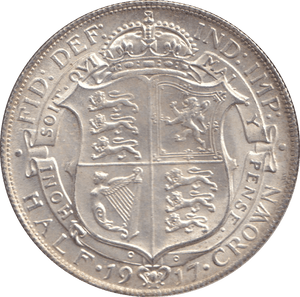 1917 HALFCROWN ( UNC ) 13 - HALFCROWN - Cambridgeshire Coins