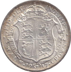 1917 HALFCROWN ( UNC ) 1 - HALFCROWN - Cambridgeshire Coins