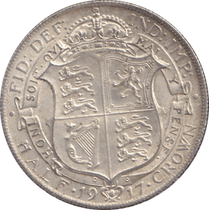 1917 HALFCROWN ( UNC ) 2 - HALFCROWN - Cambridgeshire Coins