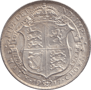 1917 HALFCROWN ( UNC ) 6 - HALFCROWN - Cambridgeshire Coins