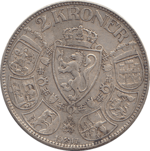 1917 NORWAY 2 KRONER - WORLD COINS - Cambridgeshire Coins