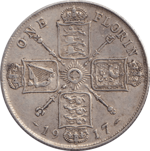 1917 ONE FLORIN ( GVF ) - FLORIN - Cambridgeshire Coins