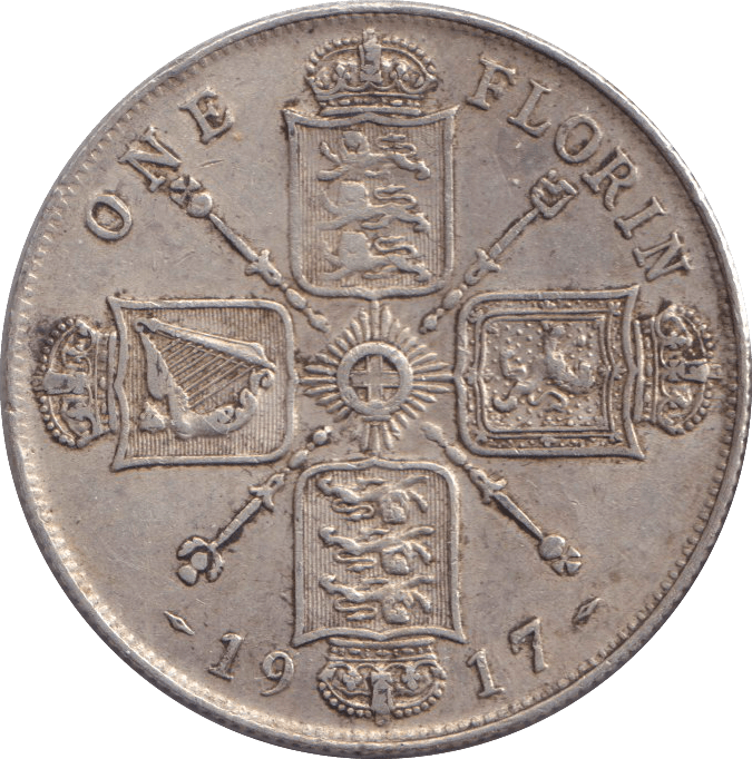 1917 ONE FLORIN ( GVF ) - FLORIN - Cambridgeshire Coins