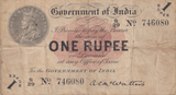 1917 ONE RUPEE INDIA SCARCE BANKNOTE REF-1814 - WORLD BANKNOTES - Cambridgeshire Coins