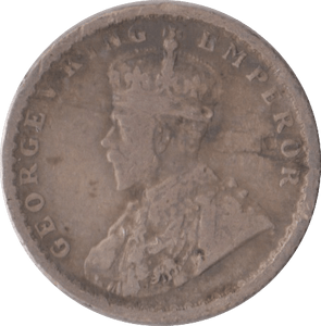1917 QUARTER RUPEE INDIA - SILVER WORLD COINS - Cambridgeshire Coins