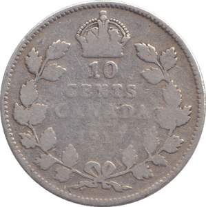 1917 SILVER 10 CENTS CANADA - SILVER WORLD COINS - Cambridgeshire Coins
