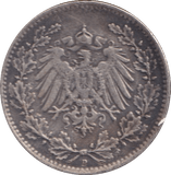 1917 SILVER 1/2 MARK GERMAN - SILVER WORLD COINS - Cambridgeshire Coins