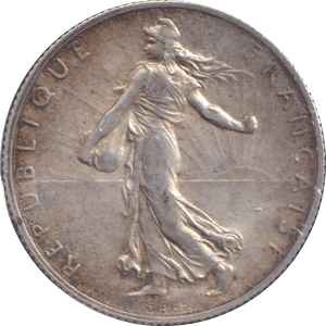 1917 SILVER 2 FRANC FRANCE WW1 - WORLD COINS - Cambridgeshire Coins