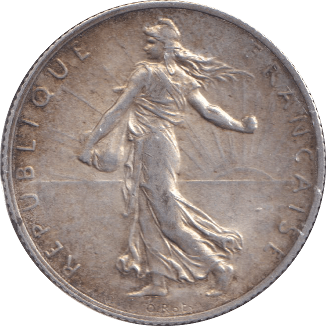 1917 SILVER 2 FRANC FRANCE WW1 - WORLD COINS - Cambridgeshire Coins