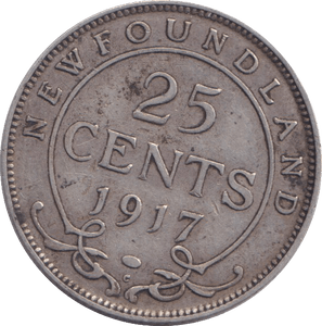 1917 SILVER 20 CENT NEWFOUNDLAND - SILVER WORLD COINS - Cambridgeshire Coins