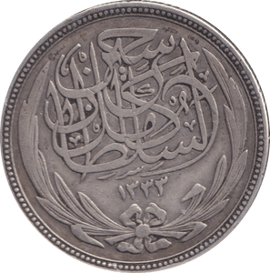 1917 SILVER 20 PIASTRES EGYPT - SILVER WORLD COINS - Cambridgeshire Coins