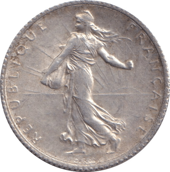 1917 SILVER FRANC FRANCE WW1 - WORLD COINS - Cambridgeshire Coins