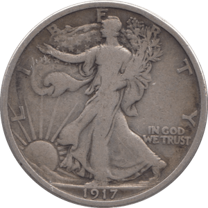 1917 SILVER HALF DOLLAR USA - SILVER WORLD COINS - Cambridgeshire Coins