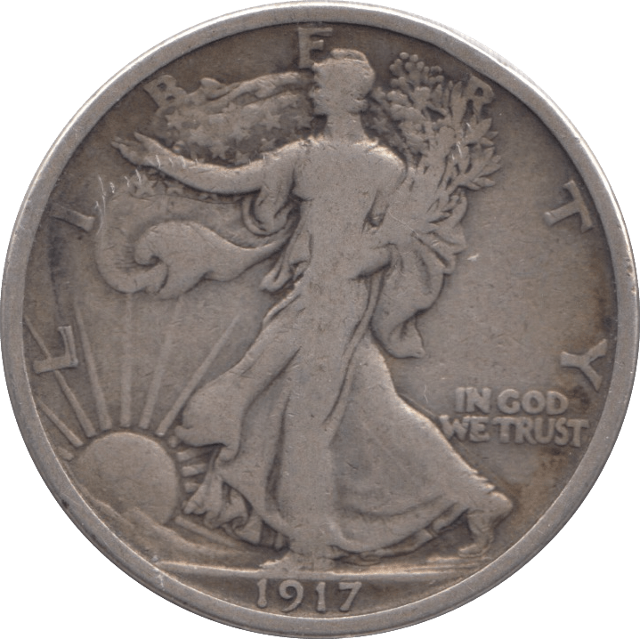 1917 SILVER HALF DOLLAR USA - SILVER WORLD COINS - Cambridgeshire Coins