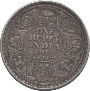 1917 SILVER INDIA RUPEE - SILVER WORLD COINS - Cambridgeshire Coins