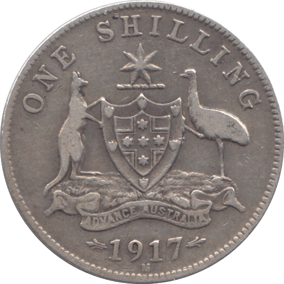 1917 SILVER ONE SHILLING AUSTRALIA - SHILLING - Cambridgeshire Coins