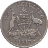 1917 SILVER ONE SHILLING AUSTRALIA - SHILLING - Cambridgeshire Coins