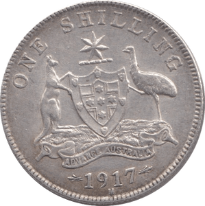 1917 SILVER ONE SHILLING AUSTRALIA - SILVER WORLD COINS - Cambridgeshire Coins