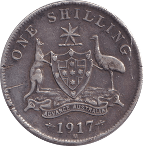 1917 SILVER ONE SHILLING AUSTRALIA - WORLD COINS - Cambridgeshire Coins