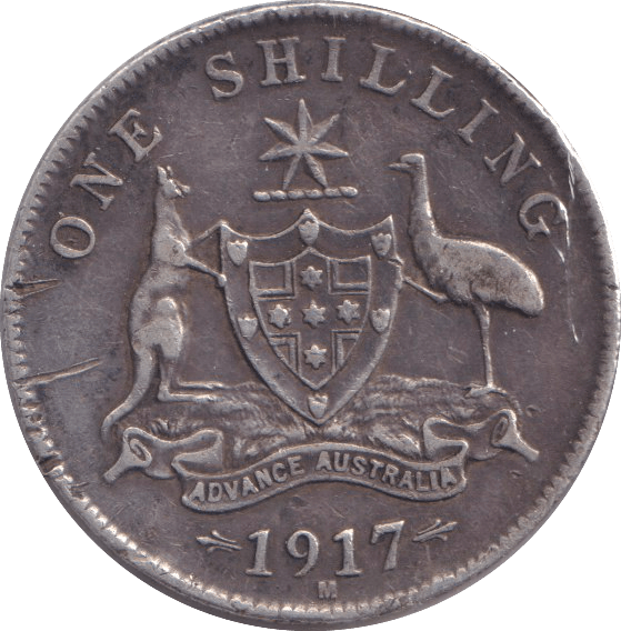 1917 SILVER ONE SHILLING AUSTRALIA - WORLD COINS - Cambridgeshire Coins
