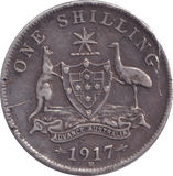 1917 SILVER ONE SHILLING AUSTRALIA - WORLD COINS - Cambridgeshire Coins