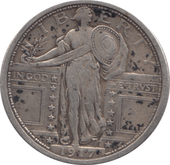 1917 SILVER QUARTER DOLLAR USA - SILVER WORLD COINS - Cambridgeshire Coins