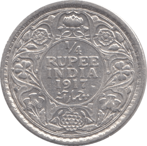 1917 SILVER QUARTER RUPEE INDIA - SILVER WORLD COINS - Cambridgeshire Coins