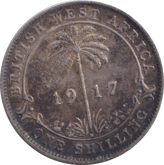 1917 SILVER SHILLING BRITISH WEST AFRICA - SILVER WORLD COINS - Cambridgeshire Coins