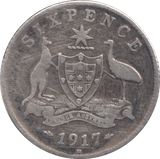 1917 SILVER SIXPENCE AUSTRALIA - SILVER WORLD COINS - Cambridgeshire Coins