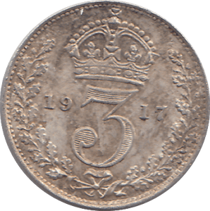 1917 SILVER THREEPENCE ( UNC ) - THREEPENCE - Cambridgeshire Coins