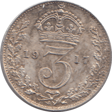1917 SILVER THREEPENCE ( UNC ) - THREEPENCE - Cambridgeshire Coins