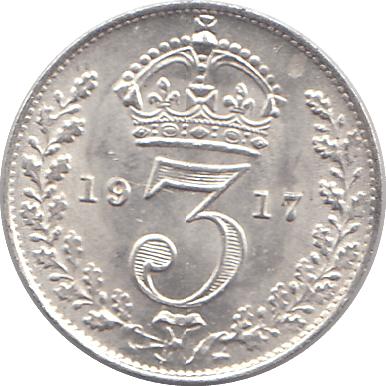 1917 SILVER THREEPENCE ( UNC ) - THREEPENCE - Cambridgeshire Coins