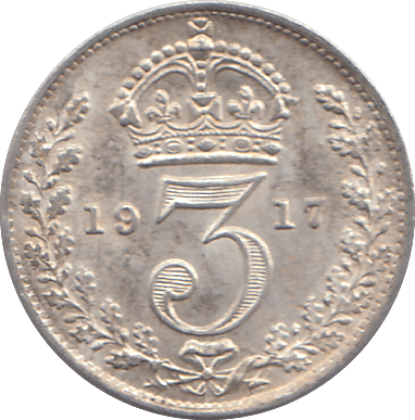 1917 SILVER THREEPENCE ( UNC ) - THREEPENCE - Cambridgeshire Coins