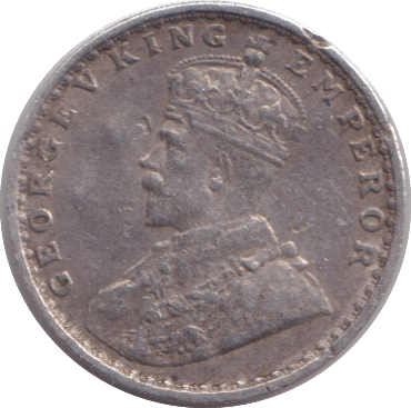 1917 SILVER TWO ANNAS INDIA - SILVER WORLD COINS - Cambridgeshire Coins